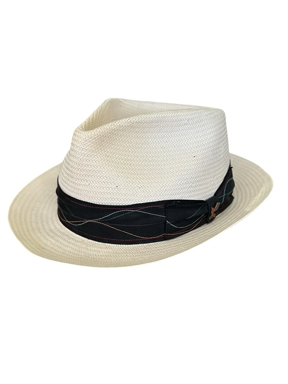 SANTANA Borealis Panama Straw Fedora Hat XL Ivory Resort Coastal Old Money Style